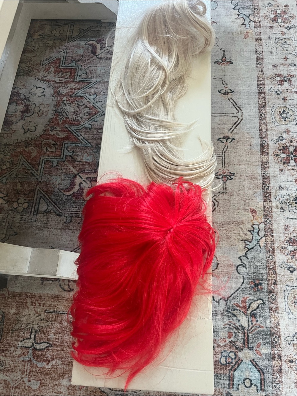 Set of two Halloween wigs, Spirit Blonde Clip-In Topper with Natural Center Part